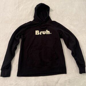 Bruh Meme Black Hoodie Unixex Small